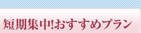 短期集中!おすすめプラン