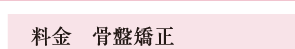 料金　骨盤矯正
